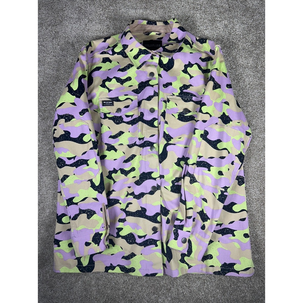 Wildfang Lavender, Neon Green & Black Camo Jacket